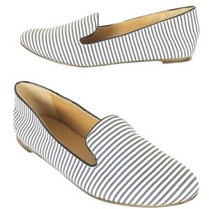 J. Crew Addie Size 7.5 Women's Blue & White Stripe